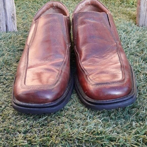 Borelli 321033 Broadway Loafer Brown Leather Square Toe Dress‎ Shoes Sz 9.5 - Picture 3 of 8